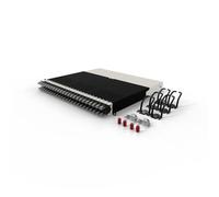 Patchbox ONE 8 RU Cat.6a - 24-Port Patch Panel with Retractable Cable Management System for 19” Racks, Includes Flat 10GB Network Cables for Easy Network and Server Rack Setup (UTP, Black, 0.8m / 8RU)