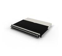 Patchbox ONE 8 RU Cat.6a - 24-Port Patch Panel with Retractable Cable Management System for 19” Racks, Includes Flat 10GB Network Cables for Easy Network and Server Rack Setup (STP, Black, 0.8m / 8RU)