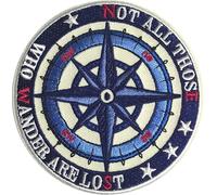PatchClub Not All Those Who Wander are Lost Patch - 3.5 inches, Compass Hiking Adventure Outdoor Patch - Cool Embroidered Patch (Hook&Loop)