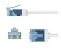 goobay 74301 CAT 6A Patch Cable - Slim/Ultra Flexible RJ45 CAT 6A Network Cable / 10 Gbit/s LSZH, Kink Protection/White 10 m