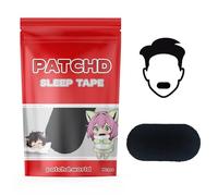Patchd Mouth Tape for Sleeping, 30 Strips, Oval Sleep Tape for Nasal Breathing, 95% Cotton Hypoallergenic Mouth Tape, Dermatologically Tested Snoring Aids for Women and Men (Black Oval)