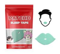 Patchd Mouth Tape for Sleeping with Hole, 30 Strips, Aqua Lip Shaped Sleep Tape for Nasal Breathing, 95% Cotton Hypoallergenic Lip Tape, Dermatologically Tested Snoring Aids for Women and Men (Aqua)