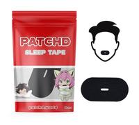 Patchd Mouth Tape for Sleeping with Hole, 30 Strips, Sleep Tape for Nasal Breathing, 95% Cotton Hypoallergenic Lip Tape, Dermatologically Tested Snoring Aids for Women and Men (Black)