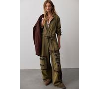 Patched Up Jumpsuit at Free People in Covert Green, Size: XS - female