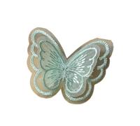 Patches for Clothing 10Pcs 4.5x4cm Double Layer Embroidered Butterfly Cloth Patches Colorful Mesh Appliques for DIY Sewing Craft Headwear Accessories(Green)