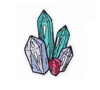 Patches for Clothing 10pcs Devil's Eye Embroidered Patch Crystal Heart Bone Clothing Sticker Decal Stripe DIY Badge(Color 8)