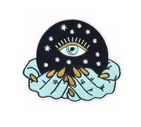 Patches for Clothing 10pcs Devil's Eye Embroidered Patch Crystal Heart Bone Clothing Sticker Decal Stripe DIY Badge(Color1)