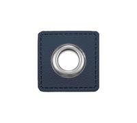 Patches Square Eyelets - 2 Pieces - Faux Leather Sew On - 20 Colours - for Cords, Bags, Gym Bags, Clothes - Metal Eyelet Patch - DIY Sewing Accessories for Decoration & Accessories (Navy)