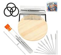 PatchMaker 2.0 Darning Loom Kit, Mini Knit Patch Loom for Clothing Repair, Portable Knitpatch Machine for Jeans Socks Knitwear, DIY Weaving Mending Tool (14 Hooks) (21 Hooks)