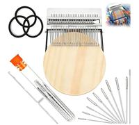 PatchMaker 2.0 Darning Loom Kit, Mini Knit Patch Loom for Clothing Repair, Portable Knitpatch Machine for Jeans Socks Knitwear, DIY Weaving Mending Tool (14 Hooks) (28 Hooks)