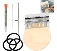 PatchMaker 2.0 Kit,Knitpatch Patchmaker 2.0 Kit,Loom Knitting Kit for Beginner,Mini Portable Patch Darning Loom Kit,Patchwork Weaving Tool Set for Quickly Sewing Repair,Sewing Craft Supplies (14Hooks)