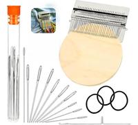 PatchMaker 2.0 Kit,Loom Knitting Kit for Beginner,Mini Portable Patch Darning LoomKit,Patch Maker Mini Loom,Patchwork Weaving Tool Set for Quickly Sewing Repair,Sewing Craft Supplies (42 Hooks)