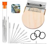 PatchMaker 2.0 Kit,Loom Knitting Kit for Beginner,Mini Portable Patch Darning LoomKit,Patch Maker Mini Loom,Patchwork Weaving Tool Set for Quickly Sewing Repair,Sewing Craft Supplies (21 Hooks)