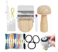 PatchMaker - Wood, Stainless Steel | Mushroom Shaped Knitting Patch | Knitting Patch Machine for DIY, Sewing Projects, Yarn Work, Knitting, Embroidery, Handmade Patches, Home Use, Hobby
