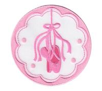 PatchMommy Ballet Shoes Iron-On Patch - Sew-On Embroidered Badge - Washable - for Jackets & Backpacks - 3.5" x 3.5"