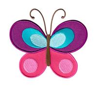 PatchMommy Butterfly Iron-On Patch for Kids - Sew-On Embroidered Badge - Washable - for Jackets & Backpacks - 3" x 3.5"