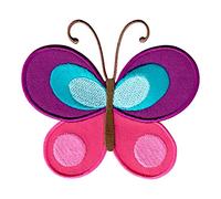 PatchMommy Butterfly Iron-On Patch - Premium Embroidered, Washable - 3" x 3.5" - Durable Applique for Jackets & Backpacks