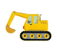 PatchMommy Digger Iron-On Patch - Premium Embroidered, Washable - 2.25" x 3.5" - Durable Applique for Jackets & Backpacks