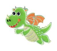 PatchMommy Dragon Iron-On Patch for Kids - Sew-On Embroidered Badge - Washable - for Jackets & Backpacks - 3" x 3.5"