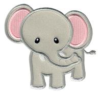 PatchMommy Elephant Iron-On Patch for Kids - Sew-On Embroidered Badge - Washable - for Jackets & Backpacks - 3.25" x 3.5"