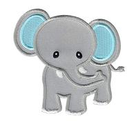 PatchMommy Elephant Iron-On Patch for Kids - Sew-On Embroidered Badge - Washable - for Jackets & Backpacks - 3.25" x 3.5"