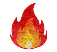 PatchMommy Fire Flame Patch, Iron On/Sew On - Embroidered Applique Motif for Clothing
