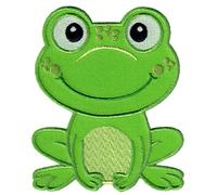 PatchMommy Frog Iron-On Patch for Kids - Sew-On Embroidered Badge - Washable - for Jackets & Backpacks - 3.5" x 3"
