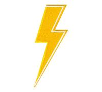 PatchMommy Lightning Bolt Iron-On Patch - Premium Embroidered, Washable - 3.75" x 1.5" - Durable Applique for Jackets & Backpacks