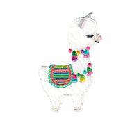 PatchMommy Llama Iron-On Patch - Premium Embroidered, Washable - 3.5" x 2.5" - Durable Applique for Jackets & Backpacks