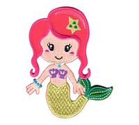 PatchMommy Mermaid Iron-On Patch for Kids - Sew-On Embroidered Badge - Washable - for Jackets & Backpacks - 3.5" x 2.75"