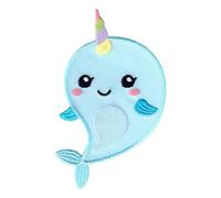 PatchMommy Narwhal Iron-On Patch for Kids - Sew-On Embroidered Badge - Washable - for Jackets & Backpacks - 3.5" x 2"