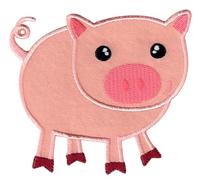 PatchMommy Pig Iron-On Patch for Kids - Sew-On Embroidered Badge - Washable - for Jackets & Backpacks - 3" x 3.5"