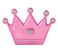 PatchMommy Princess Crown Iron-On Patch for Kids - Sew-On Embroidered Badge - Washable - for Jackets & Backpacks - 2.5" x 3.5"