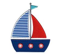 PatchMommy Sailboat Iron-On Patch for Kids - Sew-On Embroidered Badge - Washable - for Jackets & Backpacks - 3.5" x 3"