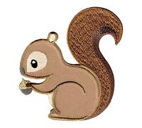 PatchMommy Squirrel Iron-On Patch - Premium Embroidered, Washable - 3.5" x 3.25" - Durable Applique for Jackets & Backpacks