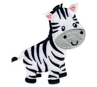 PatchMommy Zebra Iron-On Patch for Kids - Sew-On Embroidered Badge - Washable - for Jackets & Backpacks - 3.5" x 3.25"
