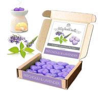 Patchouli and Lavender Wax Melts - 16 x 5g Powerful Patchouli and Lavender Scented Wax Melts in an Elegant Presentation Gift Box Spotless Leopard Aromatic Home Decor Gifts - Made in UK