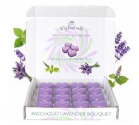 Patchouli Lavender Bouquet Wax Melts: 16 x 6g Heart Shaped Aromatherapy Scent Infusion in a White ECO Gift Box, Pet Friendly, Cruelty Free by Spotless Leopard