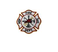 PATCHPARTYCLUB Premium Embroidered Iron-on Patch, Homage Badge to Fireman & Fire Woman, Size 4, Gifts for First Responder