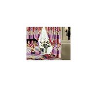 Patchwork Berry, 66x72 Curtains + Matching Tie-Backs, Floral Damask Polka Dots Spots Flowers Thatch Weave Tartan Check, Purple Aubergine Plu