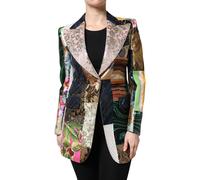 Patchwork Blazer Jacket- Multicolor Suits Dolce & Gabbana Multi 10