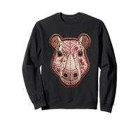 Patchwork Capybara Floral Animal Collage Folk Art Graphic Sweatshirt