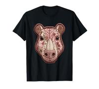 Patchwork Capybara Floral Animal Collage Folk Art Graphic T-Shirt