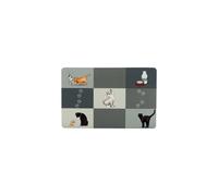 Patchwork Cat Place Mat, 44 × 28 Cm, Grey - Trixie Cats Bowl Mat New - trixie cats bowl mat patchwork new