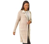 Patchwork Check Collar Pocket Cardigan Roman Beige 20