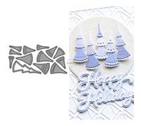 Patchwork Christmas Various Trees Metal Cutting Dies for Card Making