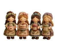 Patchwork DIY Kit - Patchwork Doll Sewing Craft Kit with Full Materials and Instructions for Beginner Crafters, Home Handmade Gift & Cozy Room Decor (Cozy Tea Society 01)