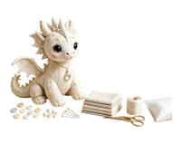Patchwork Dragon DIY Sewing Kit, Patchwork Animal Doll Kit with Pre-cut Soft Fabric, Complete Sewing Project for Home Decor, Desktop Gnome Ornaments, Multicolor Q