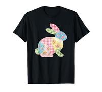 Patchwork Easter Bunny Floral Gingham Cottagecore T-Shirt