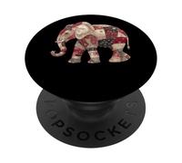 Patchwork Elephant Boho Floral Ethnic Mandala PopSockets Adhesive PopGrip